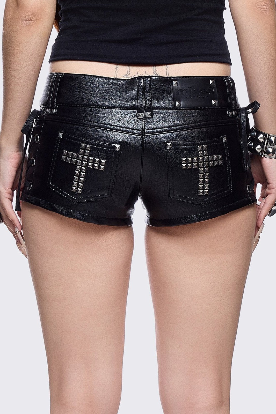 Savage Mini Faux Leather Shorts | Minga London Discount
