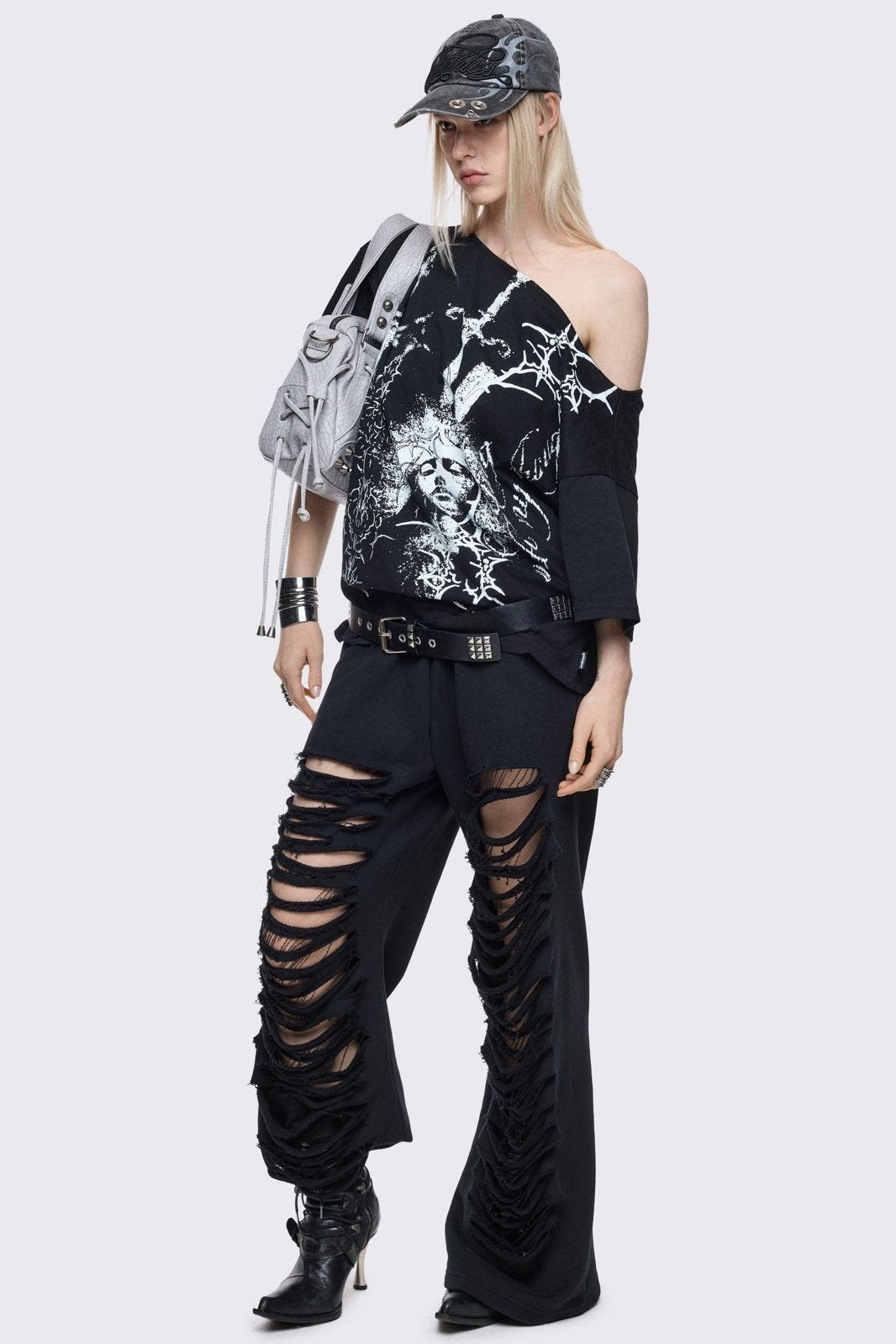 Crown of Swords Off-Shoulder T-Shirt | Minga London Best Seller