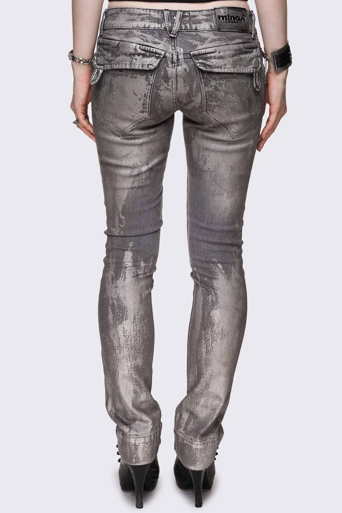 Silas Metallic Coating Slim Jeans | Minga London Value