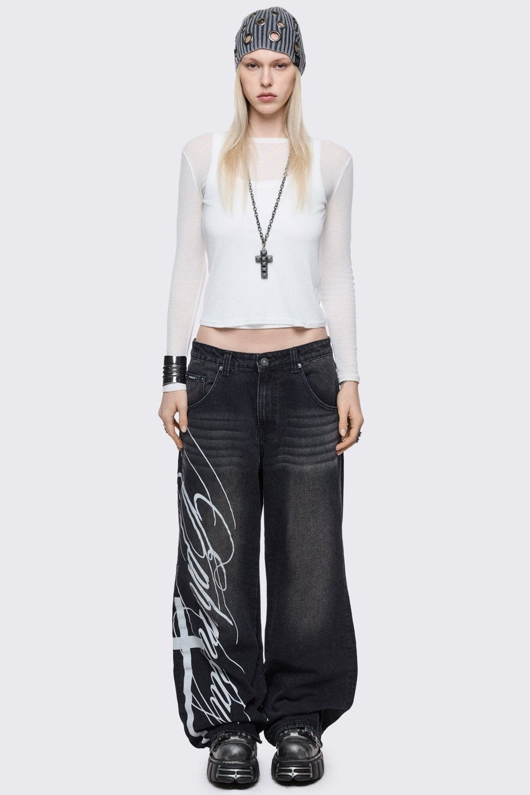 Ephemeral Graphic Baggy Jeans | Minga London Best Price