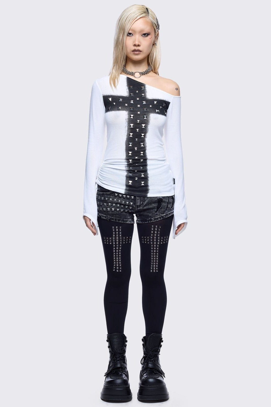 Saintly Scars Black Tights | Minga London Smart Buy