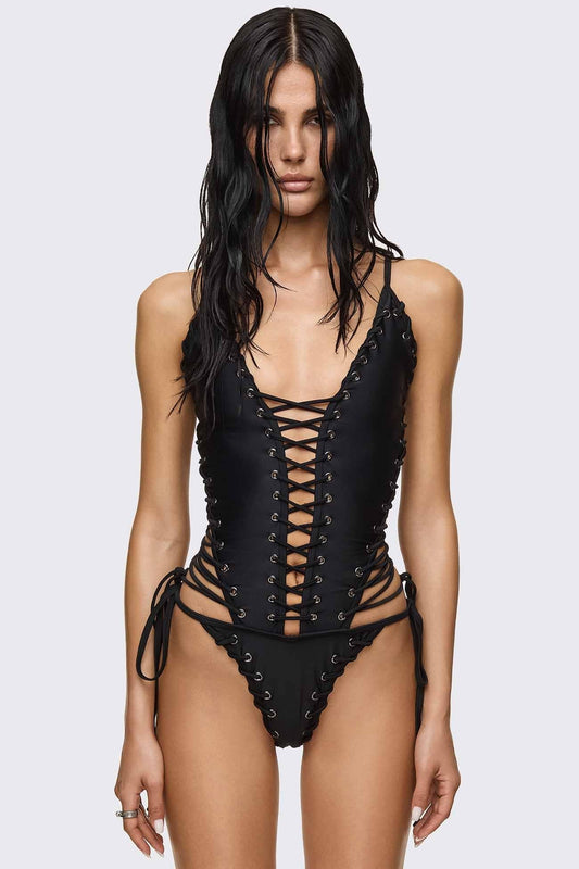 Bad Decisions Lace-up Swimsuit | Minga London Discount