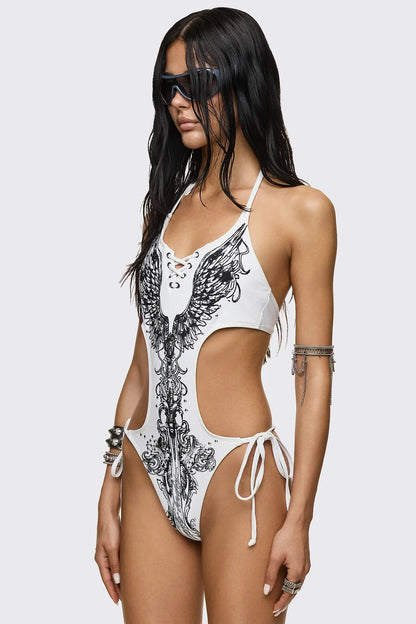 Deadly Bodies Graphic Studded Monokini | Minga London Popular