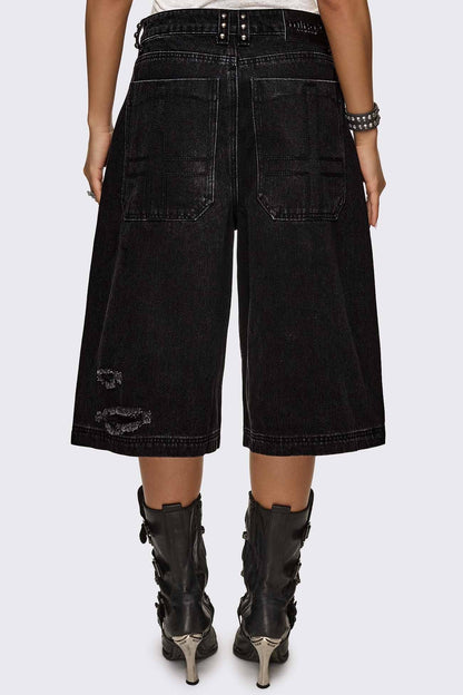 Brat Studded Distressed Jorts | Minga London Best Price