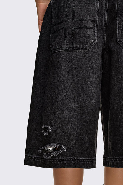 Brat Studded Distressed Jorts | Minga London Best Price