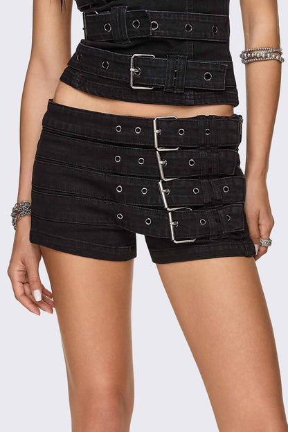 Ada Belted Mini Denim Shorts | Minga London Hot Sale