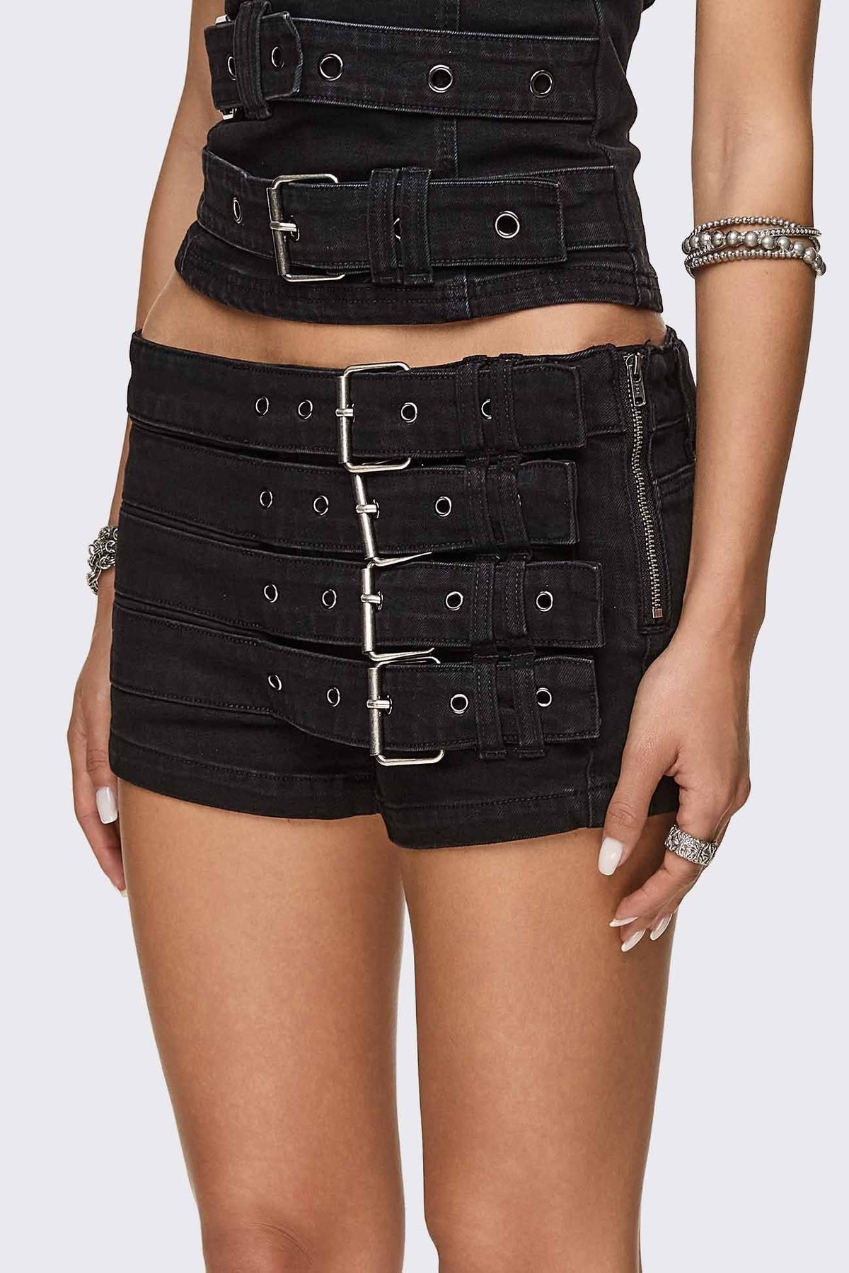 Ada Belted Mini Denim Shorts | Minga London Hot Sale
