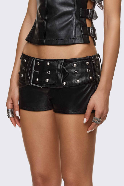 Ambush Belted Mini Faux Leather Shorts | Minga London Latest