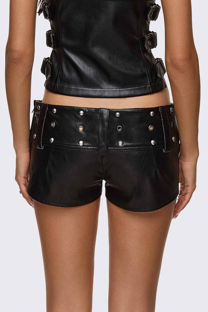Ambush Belted Mini Faux Leather Shorts | Minga London Latest