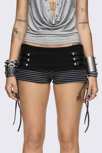 Empire Military Striped Mini Shorts | Minga London Smart Buy