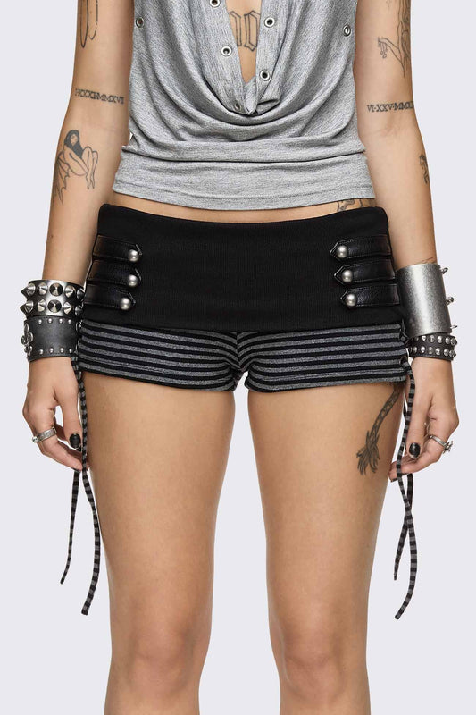 Empire Military Striped Mini Shorts | Minga London Smart Buy