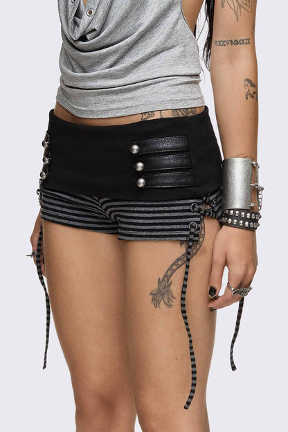 Empire Military Striped Mini Shorts | Minga London Smart Buy