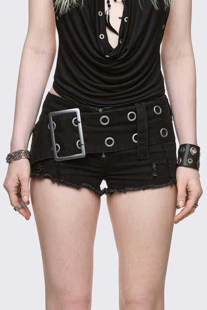 Gia Belted Mini Denim Shorts | Minga London Latest