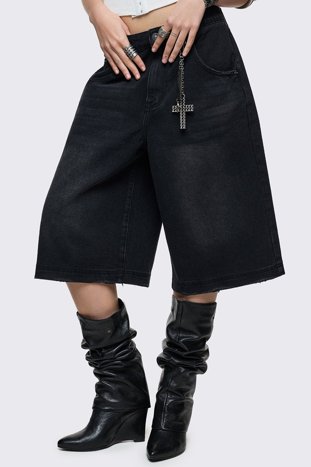 Black Washed Jorts | Minga London Premium