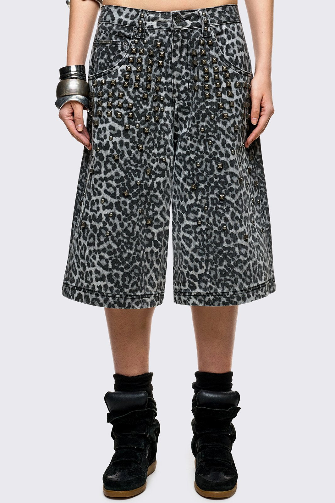 Leopard Studded Jorts | Minga London Classic