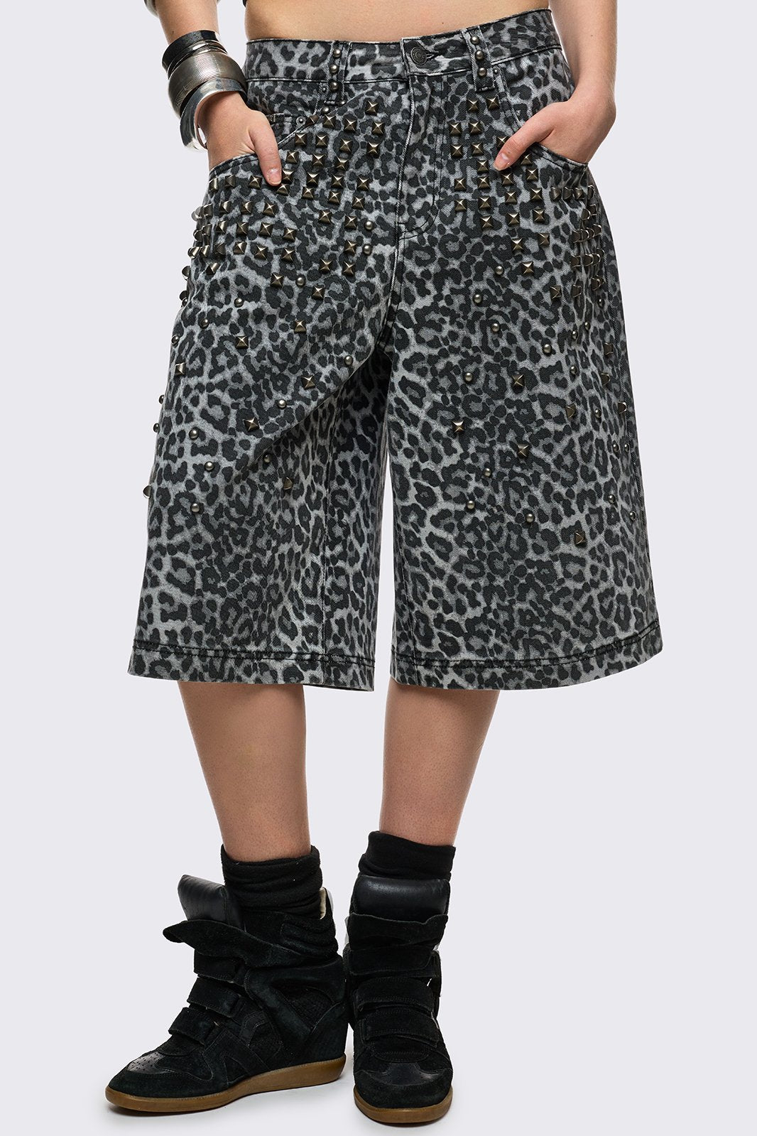 Leopard Studded Jorts | Minga London Classic