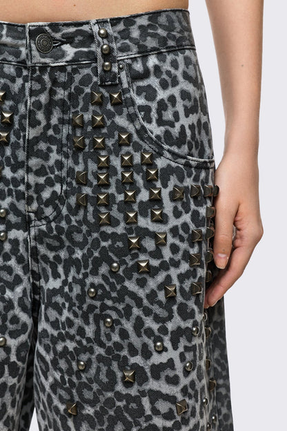 Leopard Studded Jorts | Minga London Classic