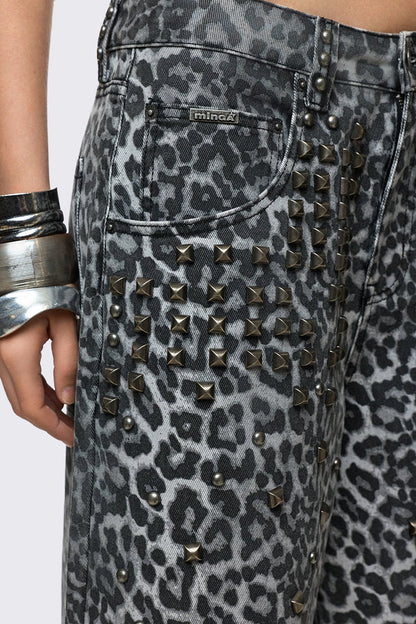 Leopard Studded Jorts | Minga London Classic