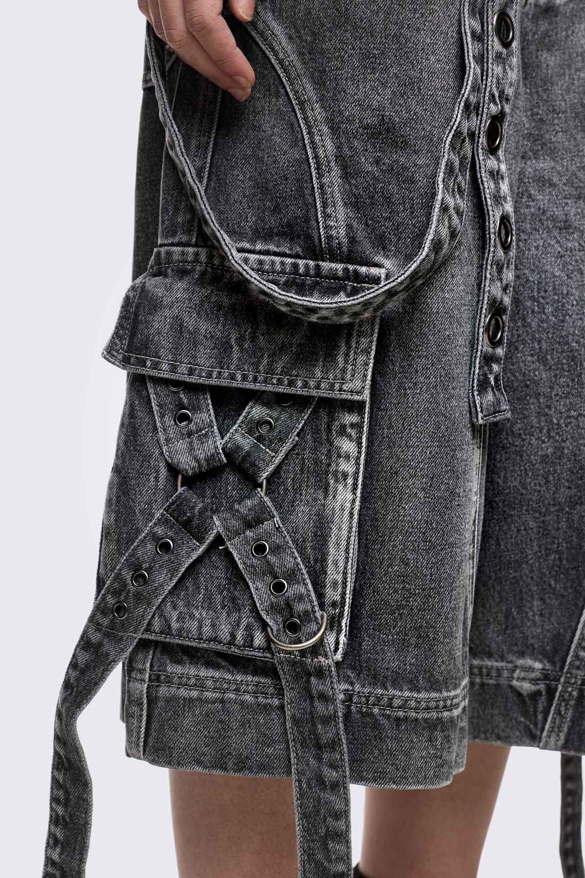 Trek Grey Washed Cargo Jorts | Minga London Popular