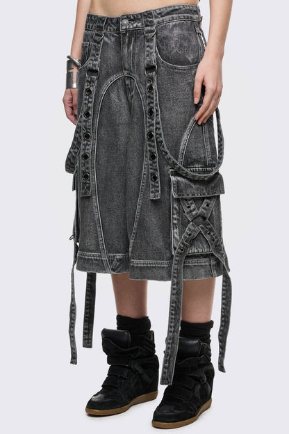 Trek Grey Washed Cargo Jorts | Minga London Popular
