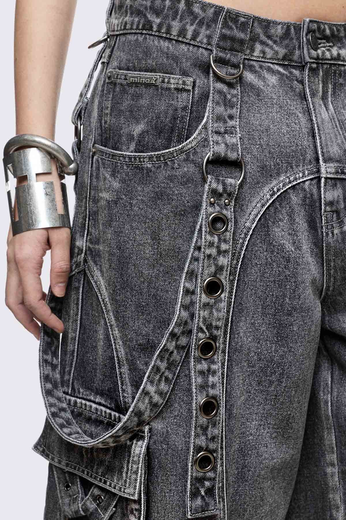 Trek Grey Washed Cargo Jorts | Minga London Popular