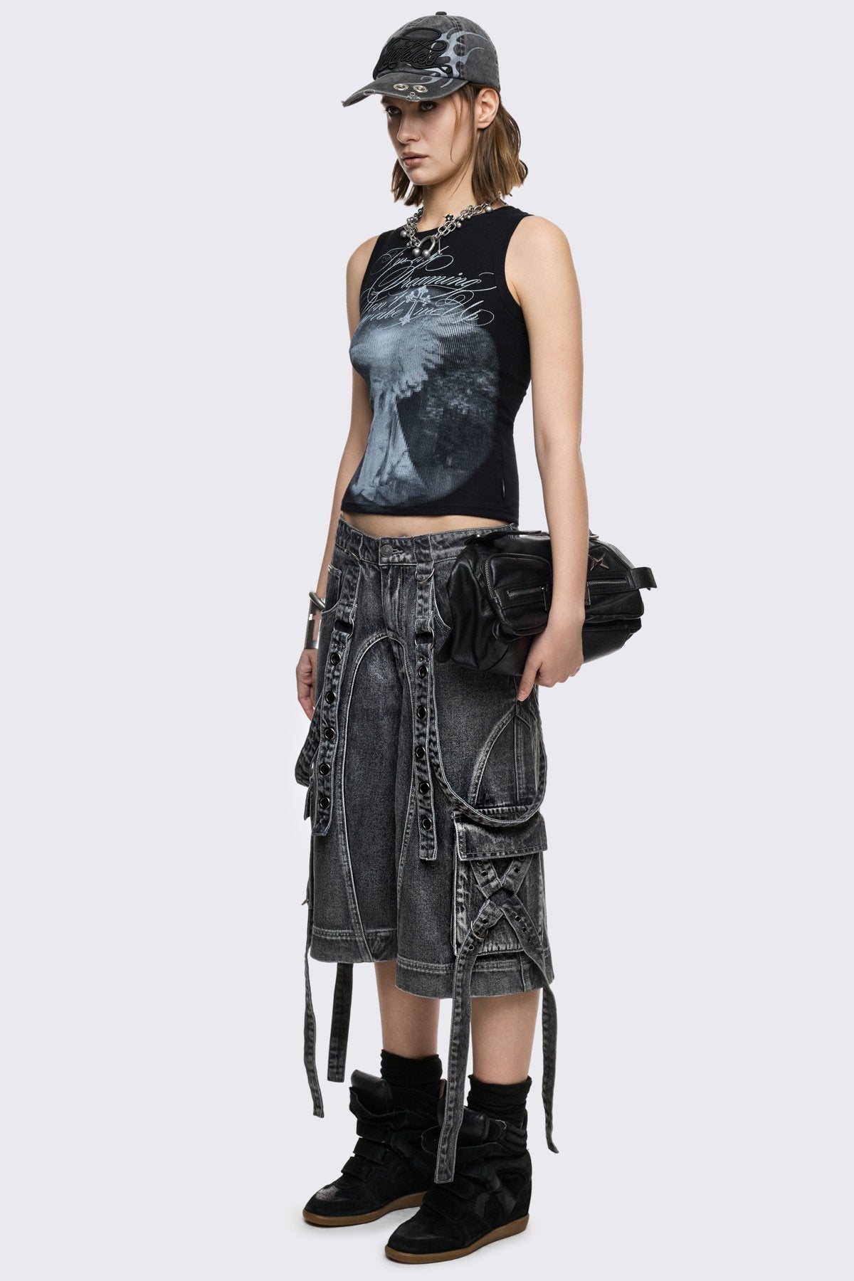 Trek Grey Washed Cargo Jorts | Minga London Popular