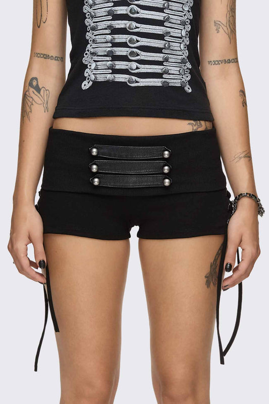 Corsair Military Lace-Up Mini Shorts | Minga London Special Offer