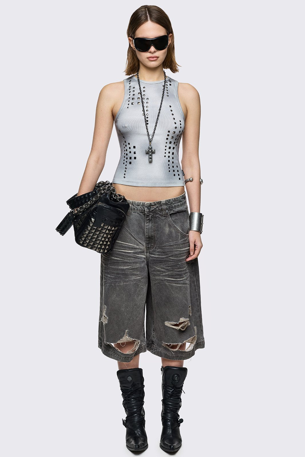 Smoke Grey Washed Jorts | Minga London Special Offer