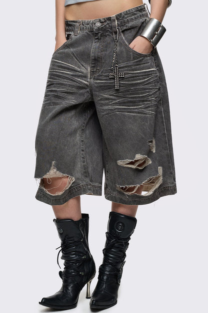 Smoke Grey Washed Jorts | Minga London Special Offer