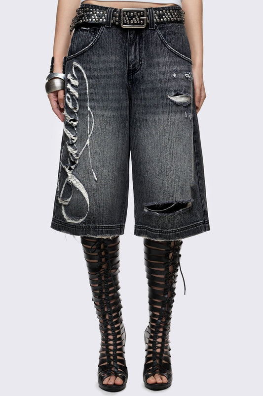 Fallen Distressed Jorts | Minga London Customer Favorite