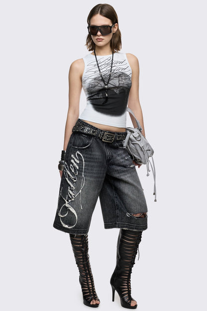 Fallen Distressed Jorts | Minga London Customer Favorite