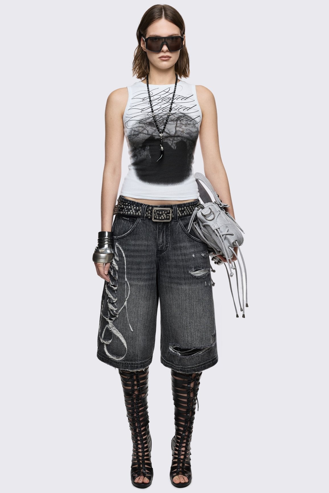 Fallen Distressed Jorts | Minga London Customer Favorite