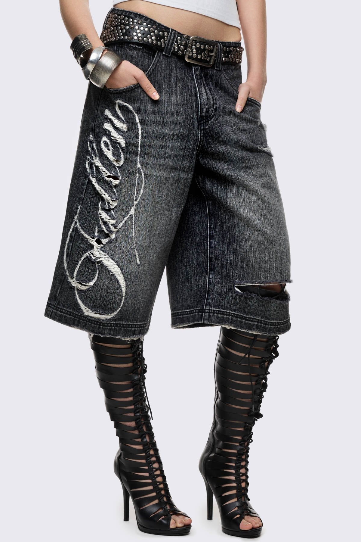 Fallen Distressed Jorts | Minga London Customer Favorite