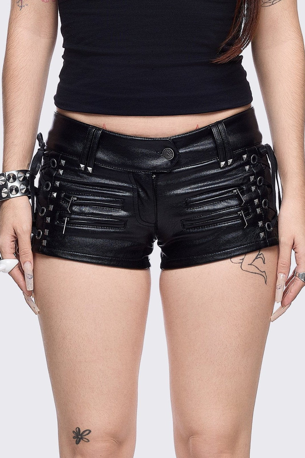 Savage Mini Faux Leather Shorts | Minga London Discount