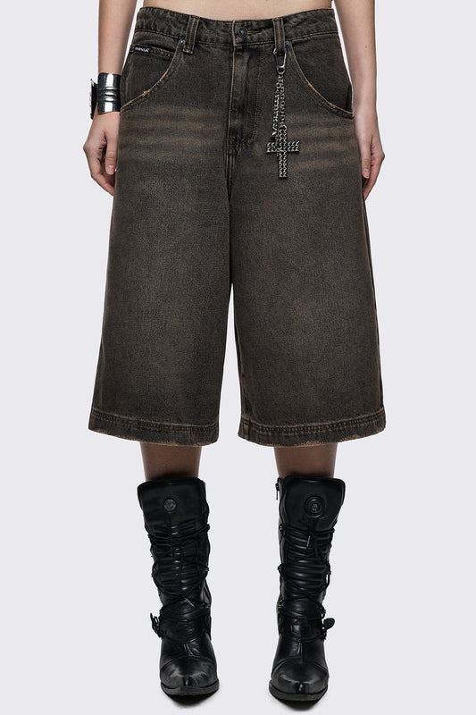 Brown Washed Jorts | Minga London Essential