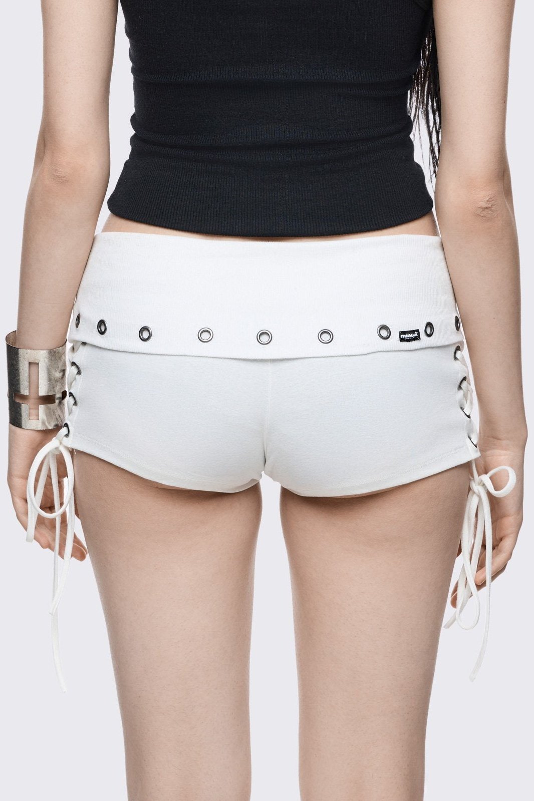 Faithless White Mini Jersey Shorts | Minga London Special Offer