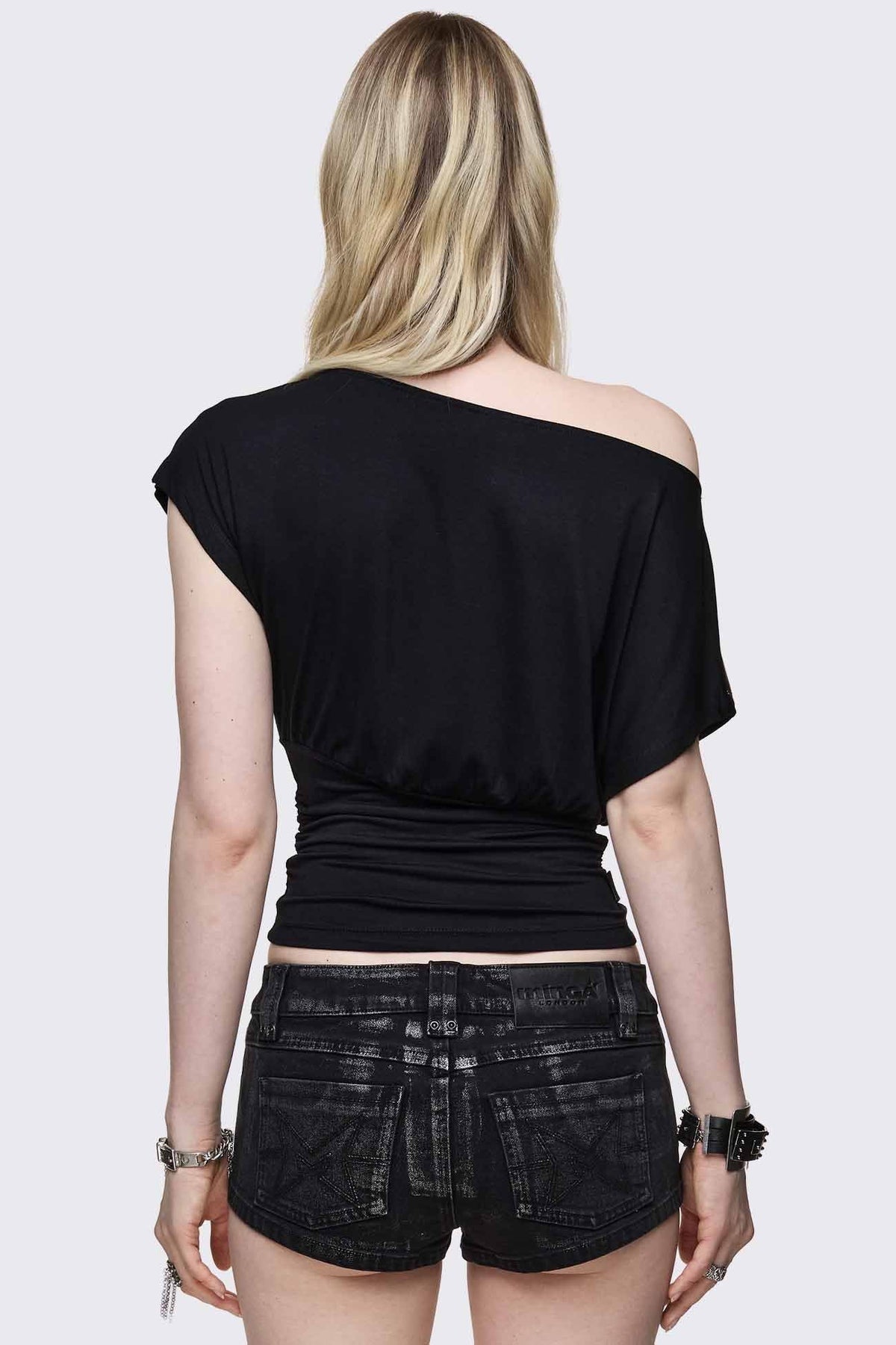 Bury My Soul Foil Off Shoulder Top | Minga London Sale