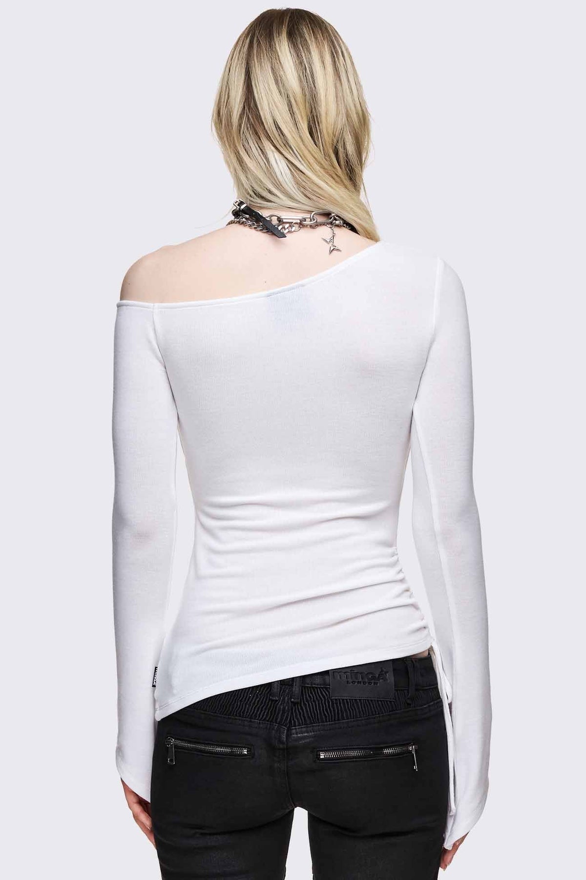 Lose It Graphic Off Shoulder White Top | Minga London Quality
