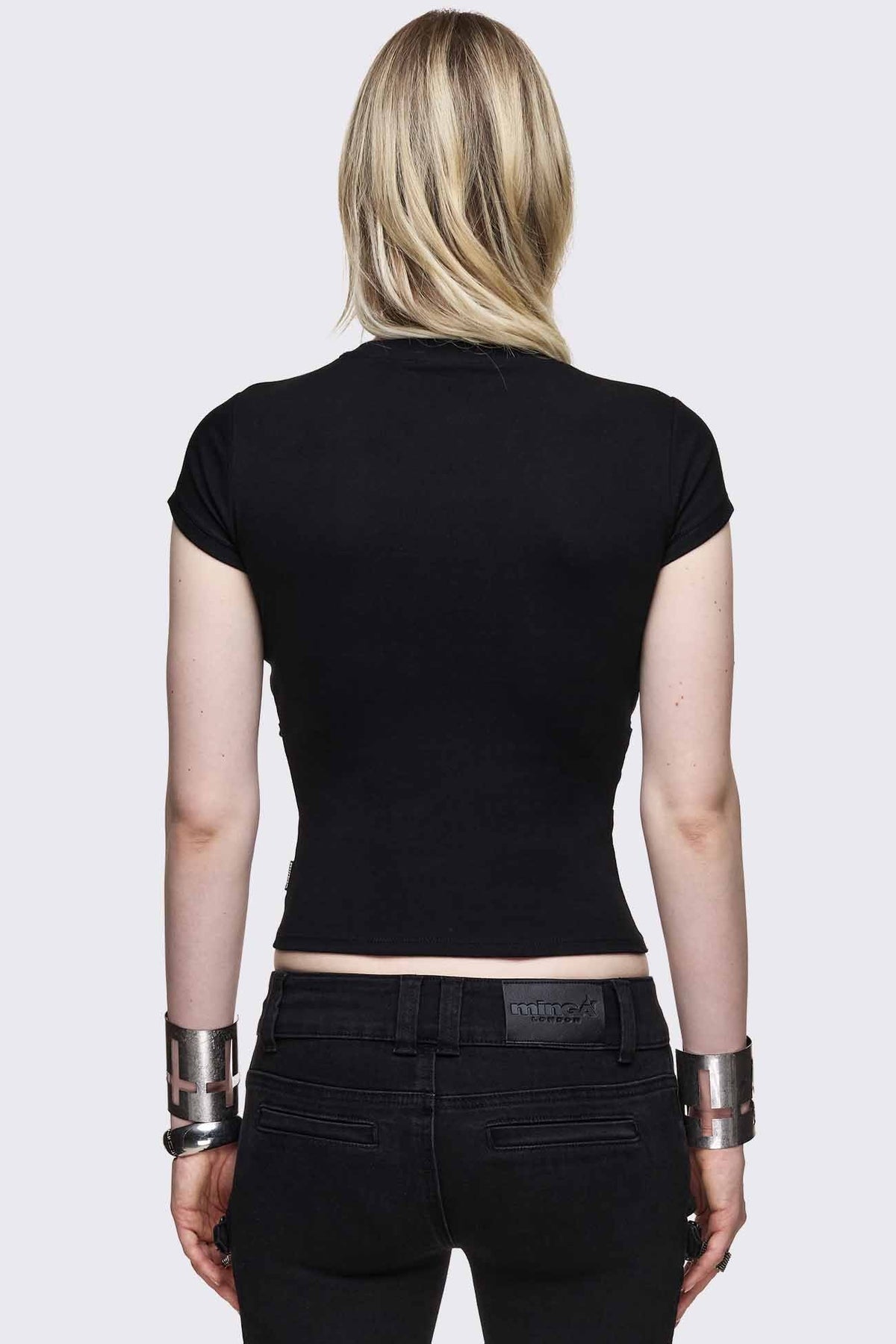 Oblivion Buckle Cut Out Baby Tee | Minga London Value