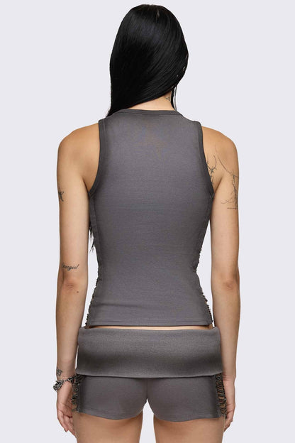 Wired Hanging Chain Cut Out Tank Top | Minga London Popular