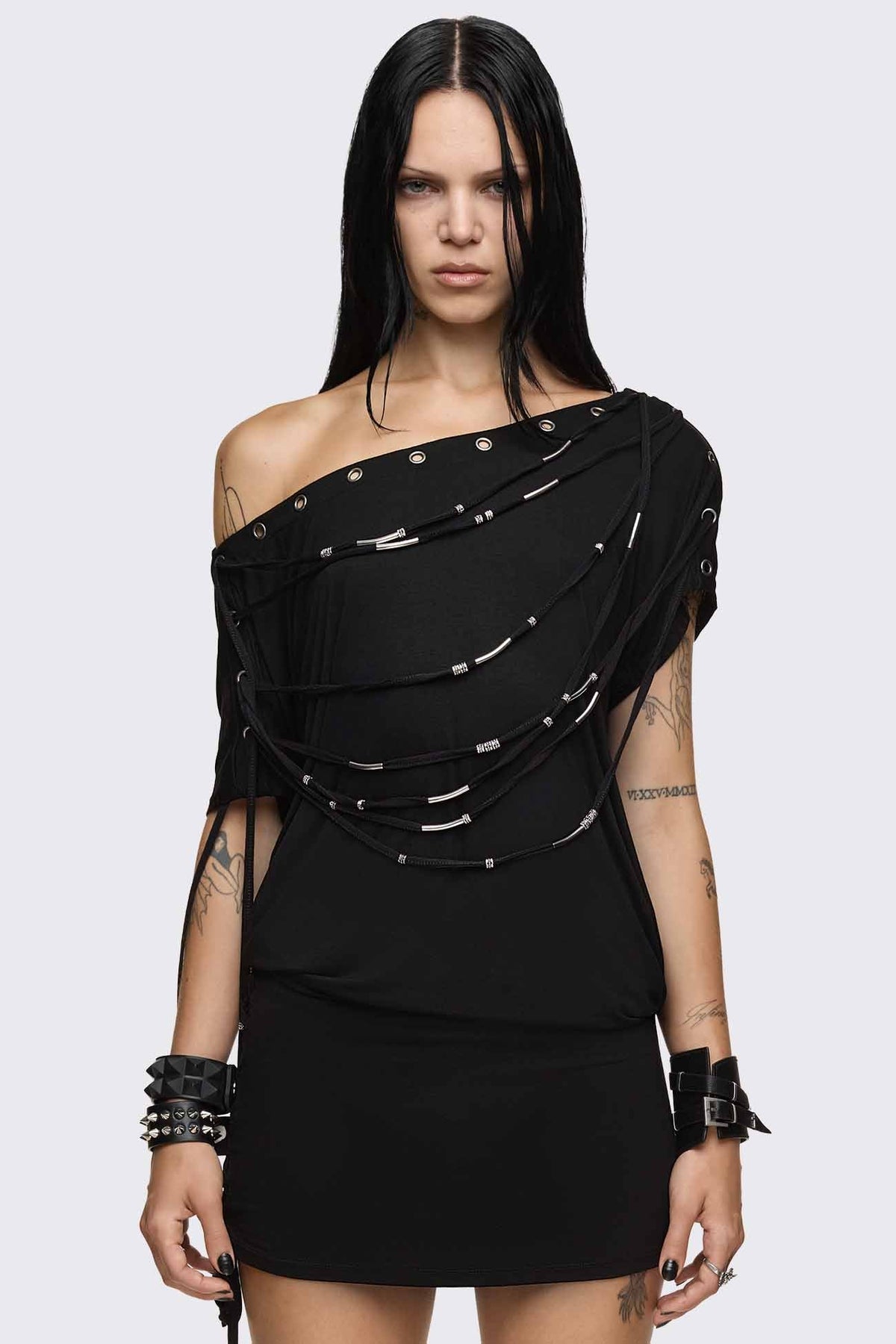 Romie Beaded Off-Shoulder Dress | Minga London Classic