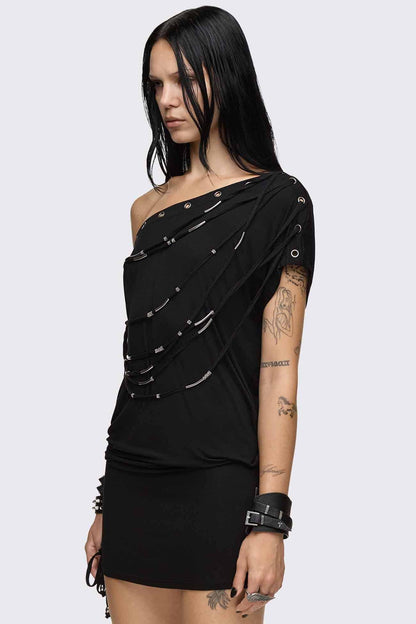 Romie Beaded Off-Shoulder Dress | Minga London Classic