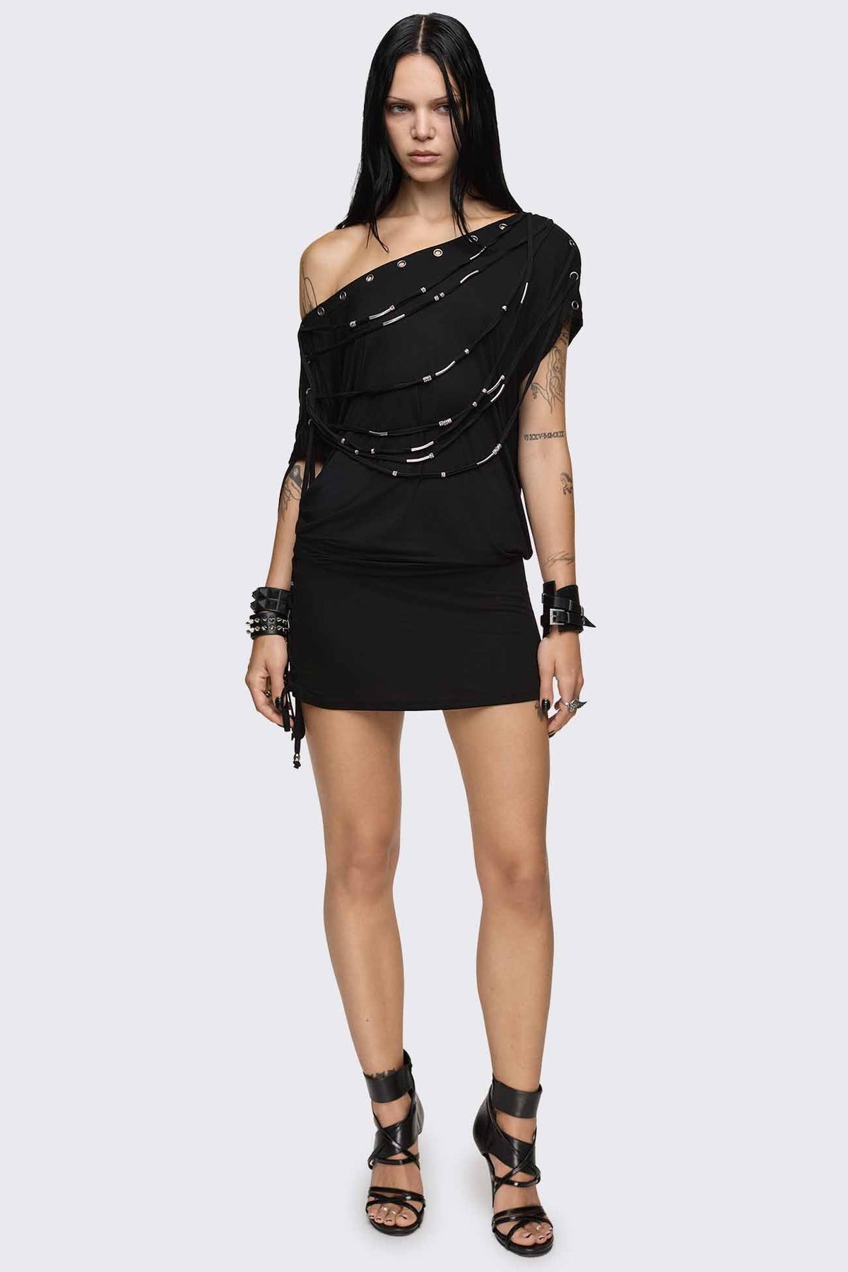 Romie Beaded Off-Shoulder Dress | Minga London Classic