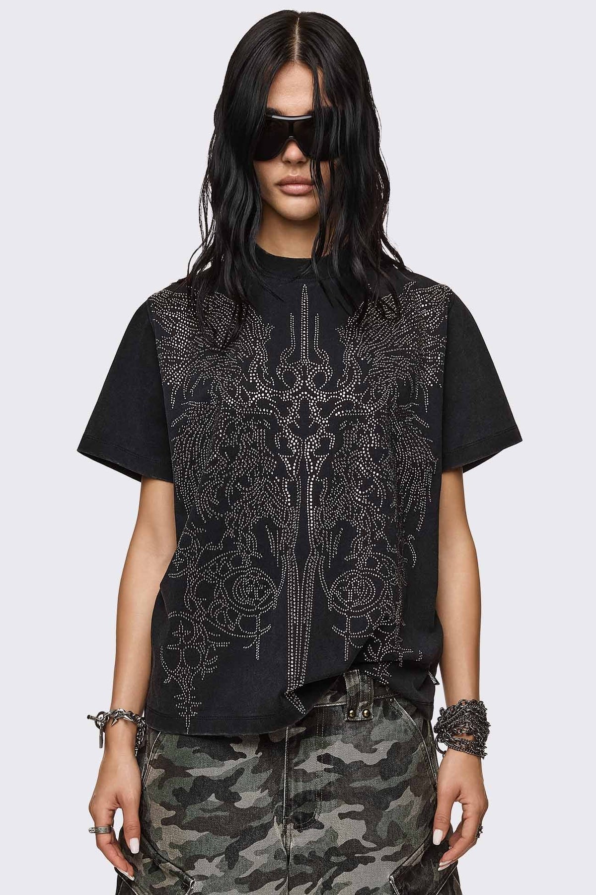 Elysium Sigil Rhinestone Graphic T-Shirt | Minga London Classic