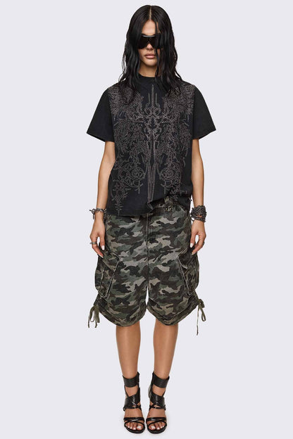 Elysium Sigil Rhinestone Graphic T-Shirt | Minga London Classic