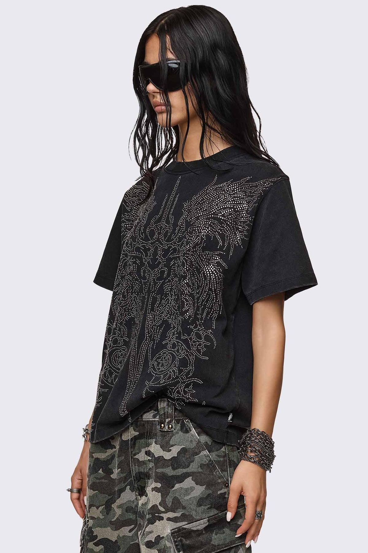 Elysium Sigil Rhinestone Graphic T-Shirt | Minga London Classic