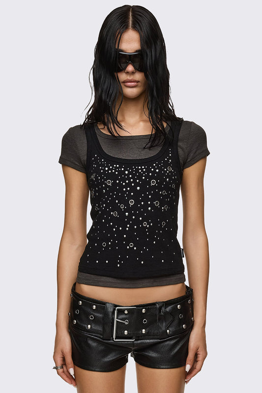 Rumour Layered Studded Top | Minga London Best Seller