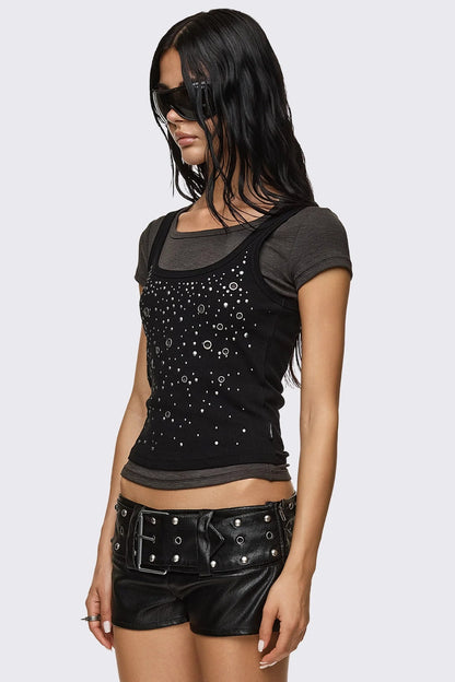 Rumour Layered Studded Top | Minga London Best Seller
