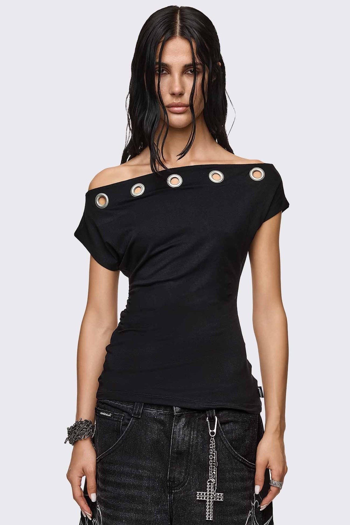 Zadie Eyelet Off-Shoulder Top | Minga London Sale