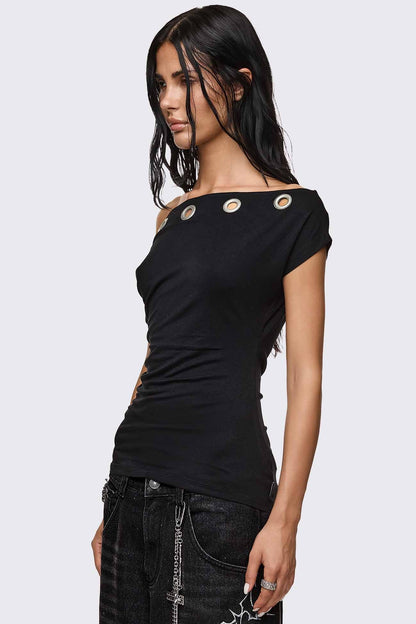 Zadie Eyelet Off-Shoulder Top | Minga London Sale